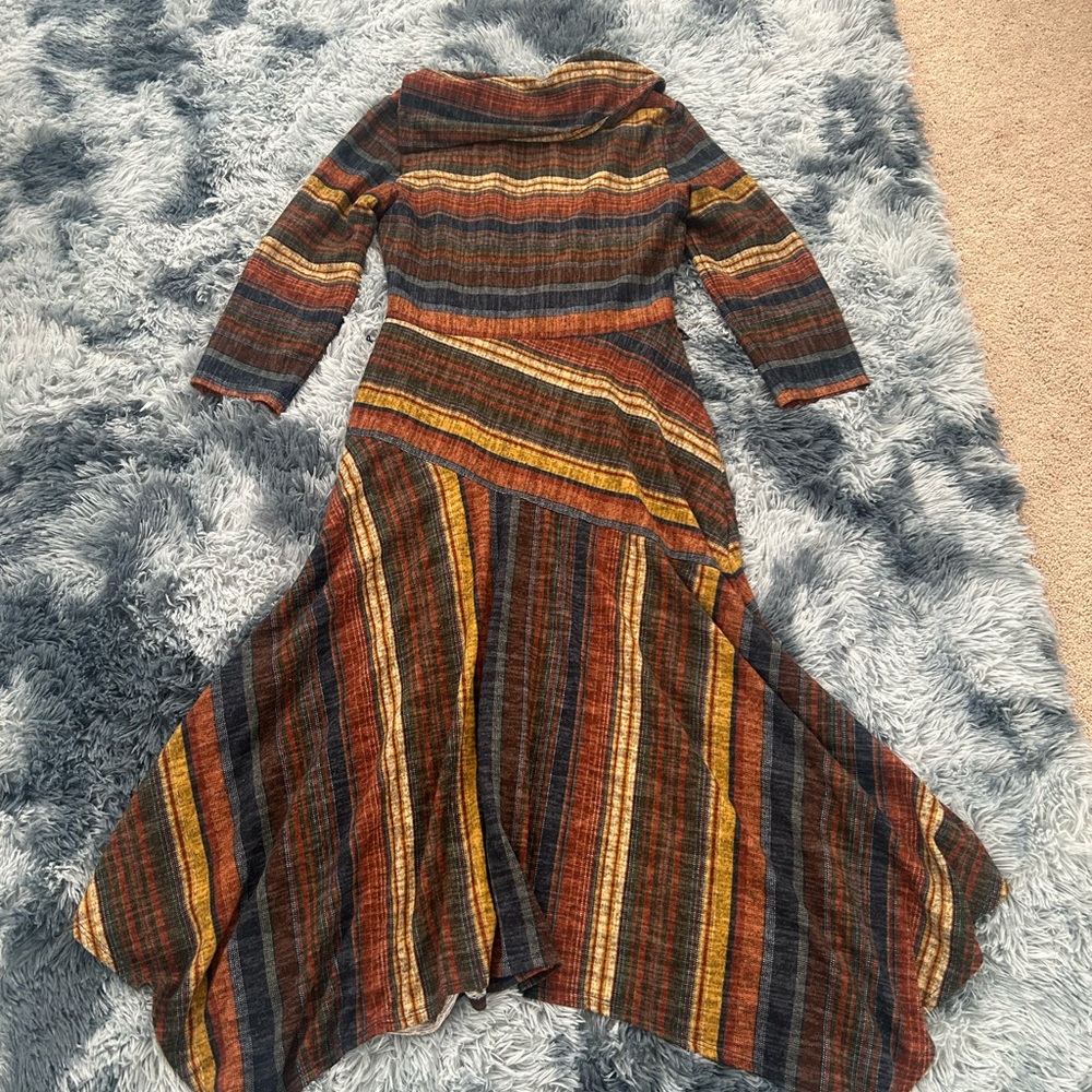 Danny & Nicole Multicolor Striped Long Sleeve Dress